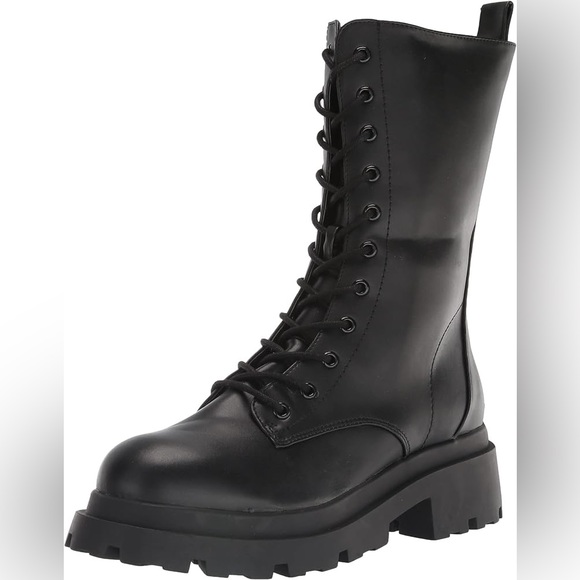 DV Dolce Vita Lug Combat Boot Black Leather Size Women’s 7.5 - NEW! - Picture 2 of 13